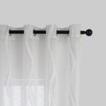 CORTINA DE VISILLO CON ESTAMPADO DE RAYAS ONDULADAS 140X260CM - Viste Tu Hogar