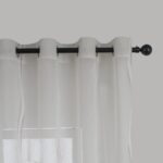 CORTINA DE VISILLO CON ESTAMPADO DE RAYAS ONDULADAS 140X260CM - Viste Tu Hogar