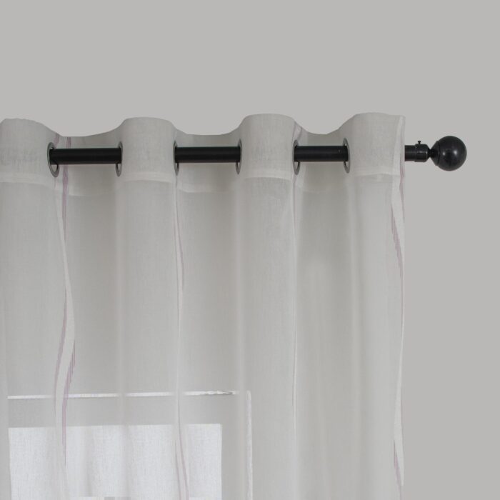 CORTINA DE VISILLO CON ESTAMPADO DE RAYAS ONDULADAS 140X260CM - Viste Tu Hogar