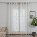 CORTINA DE VISILLO CON ESTAMPADO DE RAYAS ONDULADAS 140X260CM - Viste Tu Hogar