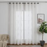 CORTINA DE VISILLO CON ESTAMPADO DE RAYAS ONDULADAS 140X260CM - Viste Tu Hogar