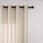 CORTINA DE VISILLO CON ESTAMPADO DE RAYAS ONDULADAS 140X260CM - Viste Tu Hogar