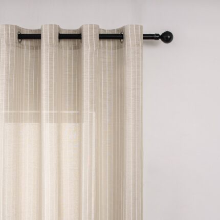 CORTINA DE VISILLO CON ESTAMPADO DE RAYAS ONDULADAS 140X260CM - Viste Tu Hogar
