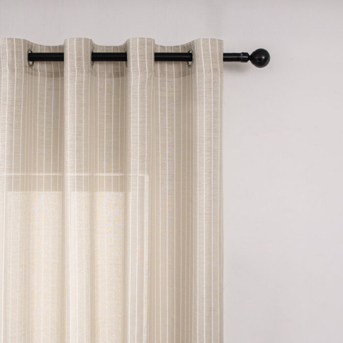 CORTINA DE VISILLO CON ESTAMPADO DE RAYAS ONDULADAS 140X260CM - Viste Tu Hogar
