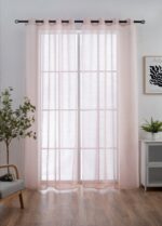 CORTINA DE VISILLO CON HILOS DE COLOR PLATA 140X260CM - Viste Tu Hogar