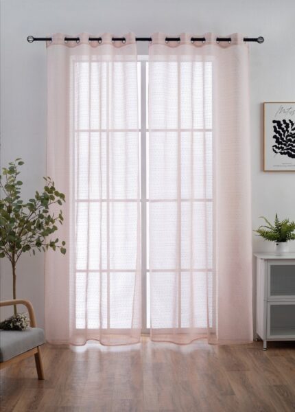 CORTINA DE VISILLO CON HILOS DE COLOR PLATA 140X260CM - Viste Tu Hogar