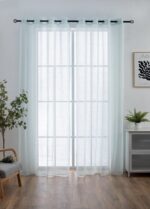CORTINA DE VISILLO CON HILOS DE COLOR PLATA 140X260CM - Viste Tu Hogar