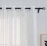 CORTINA DE VISILLO CON RAYAS BORDADO DE ALGODÓN 140X260CM - Viste Tu Hogar
