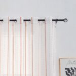CORTINA DE VISILLO CON RAYAS BORDADO DE ALGODÓN 140X260CM - Viste Tu Hogar