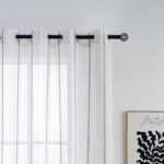 CORTINA DE VISILLO CON RAYAS BORDADO DE ALGODÓN 140X260CM - Viste Tu Hogar