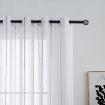 CORTINA DE VISILLO CON RAYAS BORDADO DE ALGODÓN 140X260CM - Viste Tu Hogar