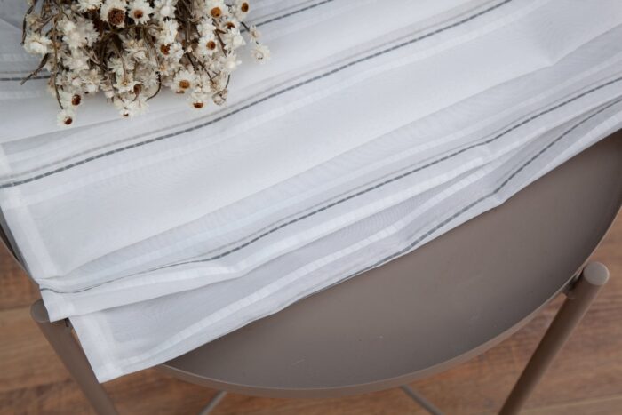 CORTINA DE VISILLO CON RAYAS DISCONTINUAS DE TRES COLOR COMBINADO 140X260CM - Viste Tu Hogar