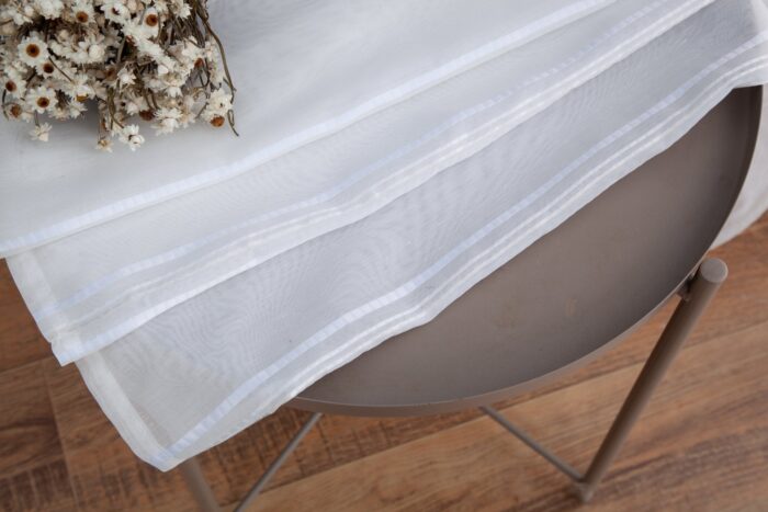 CORTINA DE VISILLO CON RAYAS DISCONTINUAS DE TRES COLOR COMBINADO 140X260CM - Viste Tu Hogar