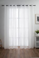 CORTINA DE VISILLO CON RAYAS DISCONTINUAS DE TRES COLOR COMBINADO 140X260CM - Viste Tu Hogar