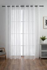 CORTINA DE VISILLO CON RAYAS DISCONTINUAS DE TRES COLOR COMBINADO 140X260CM - Viste Tu Hogar