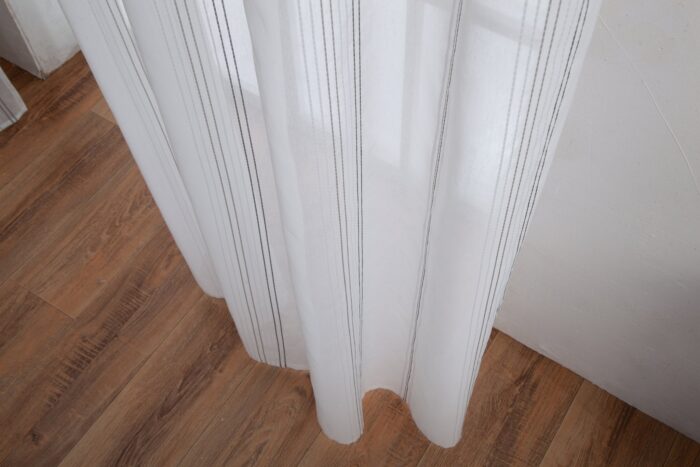 CORTINA DE VISILLO CON RAYAS DISCONTINUAS DE TRES COLOR COMBINADO 140X260CM - Viste Tu Hogar