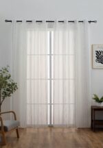 CORTINA DE VISILLO CON RAYAS DISCONTINUAS DE TRES COLOR COMBINADO 140X260CM - Viste Tu Hogar