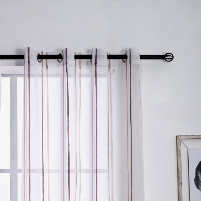 CORTINA DE VISILLO CON TRES RAYAS FINAS 140X260CM - Viste Tu Hogar