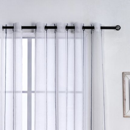 CORTINA DE VISILLO CON TRES RAYAS FINAS 140X260CM - Viste Tu Hogar