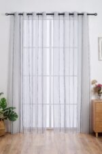 CORTINA DE VISILLO CON TRES RAYAS FINAS 140X260CM - Viste Tu Hogar