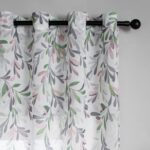 CORTINA DE VISILLO DE HILO ESTAMPADO DE HOJAS DE SAUCE 140X260CM - Viste Tu Hogar