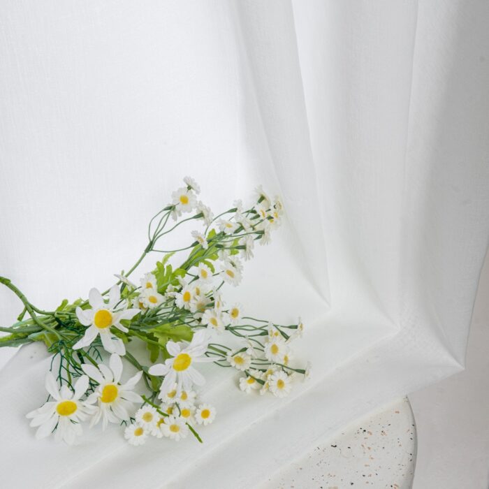 CORTINA DE VISILLO DE HILO ESTAMPADO DE HOJAS DE SAUCE 140X260CM - Viste Tu Hogar