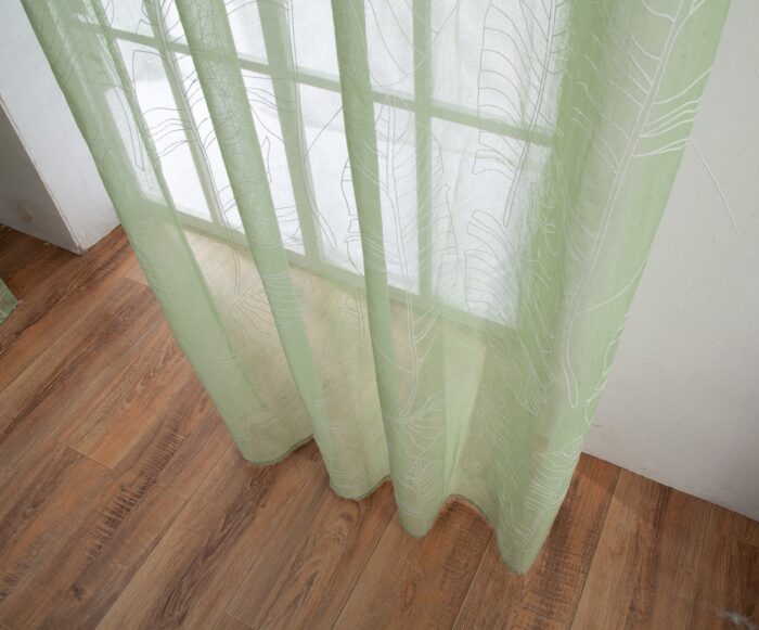 CORTINA DE VISILLO ESTAMPADO DE HOJAS EN VERTICAL 140X260CM - Viste Tu Hogar