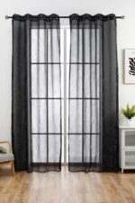 CORTINA DE VISILLO ESTAMPADO DE HOJAS EN VERTICAL 140X260CM - Viste Tu Hogar