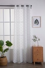 Cortina De Visillo Gasa Con Estampado De Puntitos Poliéster 150x260cm - Viste Tu Hogar