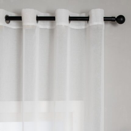 Cortina De Visillo Gasa Poliéster Blanco 150x260cm - Viste Tu Hogar