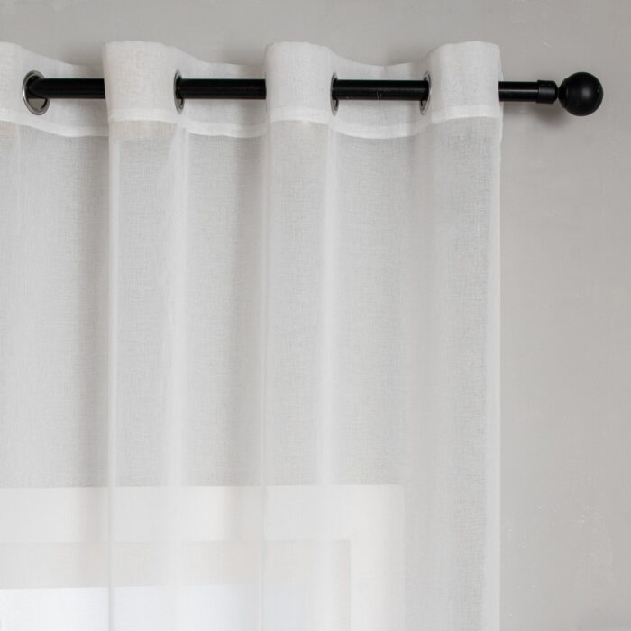 Cortina De Visillo Gasa Poliéster Blanco 150x260cm - Viste Tu Hogar