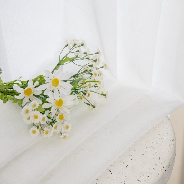 Cortina De Visillo Gasa Poliéster Blanco 150x260cm - Viste Tu Hogar