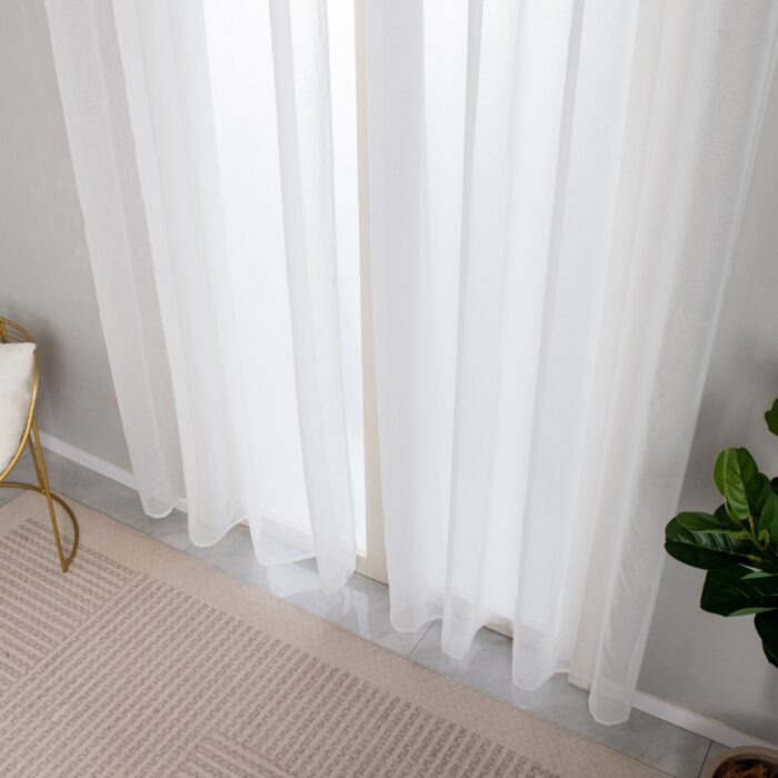 Cortina De Visillo Gasa Poliéster Blanco 150x260cm - Viste Tu Hogar