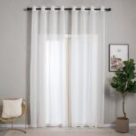 Cortina De Visillo Gasa Poliéster Blanco 150x260cm - Viste Tu Hogar
