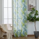 Cortina De Visillo Gasa Poliéster Con Diseño De Hojas De Palmeras 145x260cm - VISTE TU HOGAR ONLINE