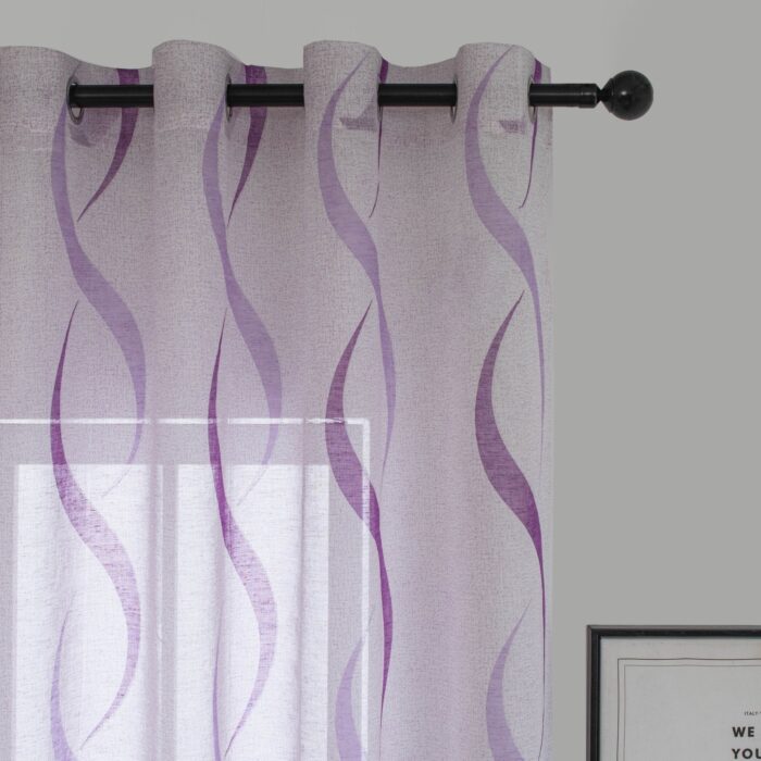 Cortina De Visillo Gasa Poliéster Con Diseño Hondas 140x260cm - VISTE TU HOGAR ONLINE
