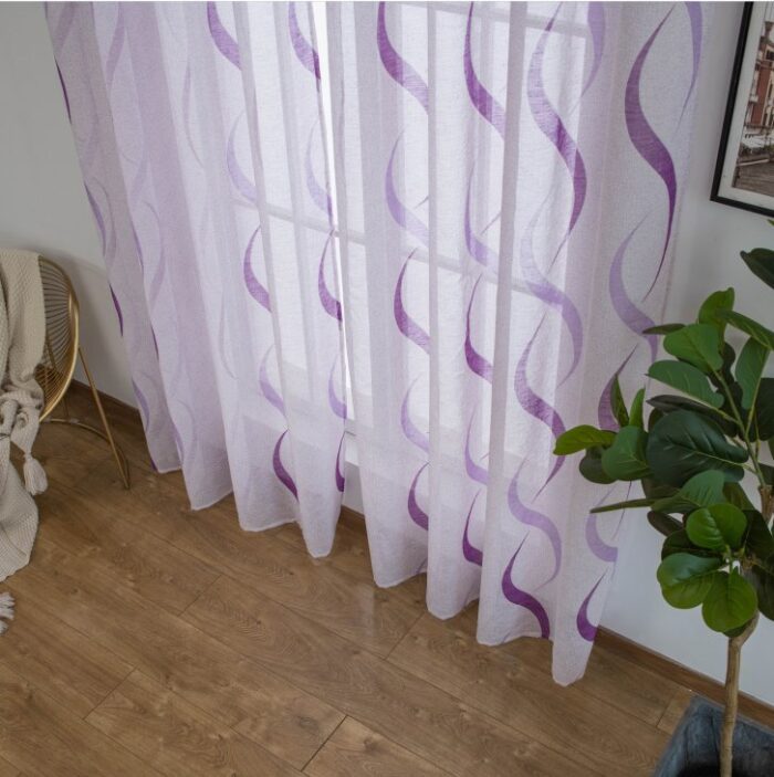 Cortina De Visillo Gasa Poliéster Con Diseño Hondas 140x260cm - VISTE TU HOGAR ONLINE