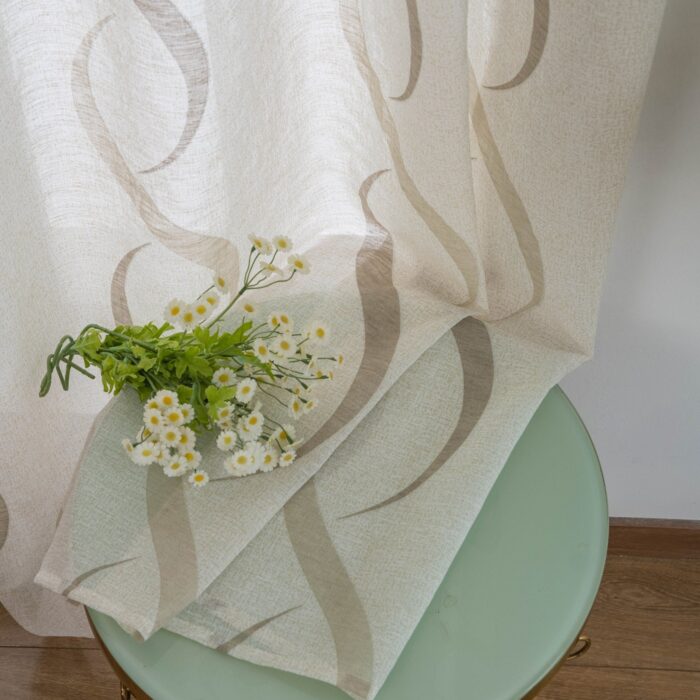 Cortina De Visillo Gasa Poliéster Con Diseño Hondas 140x260cm - VISTE TU HOGAR ONLINE