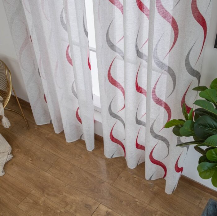 Cortina De Visillo Gasa Poliéster Con Diseño Hondas 140x260cm - VISTE TU HOGAR ONLINE