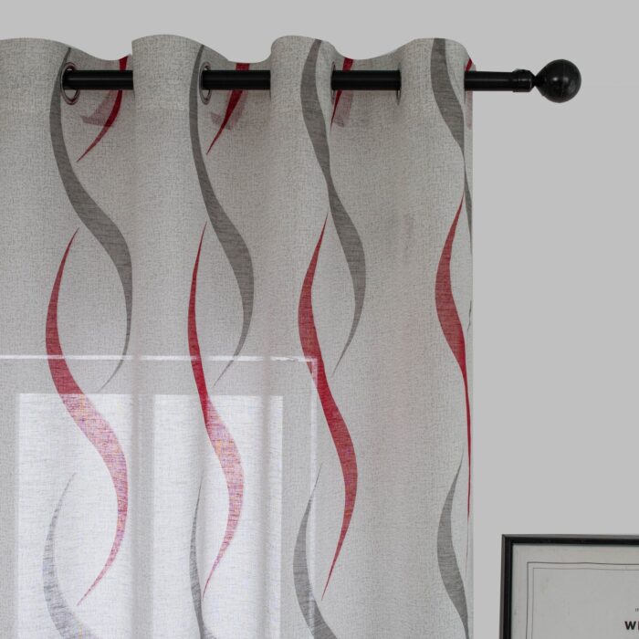 Cortina De Visillo Gasa Poliéster Con Diseño Hondas 140x260cm - VISTE TU HOGAR ONLINE