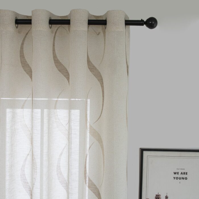 Cortina De Visillo Gasa Poliéster Con Diseño Hondas 140x260cm - VISTE TU HOGAR ONLINE