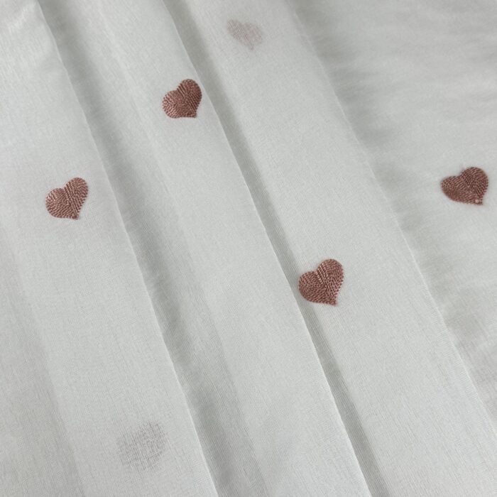Cortina De Visillo Gasa Poliéster Con Estampado De Corazón 150x260cm - VISTE TU HOGAR ONLINE