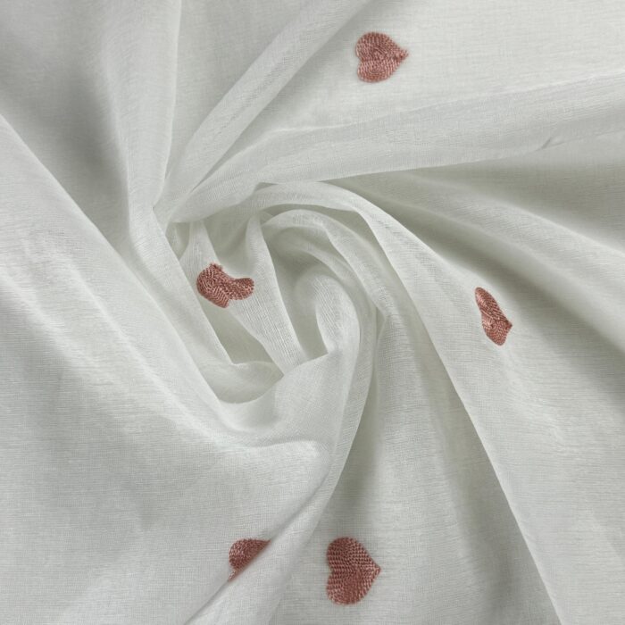 Cortina De Visillo Gasa Poliéster Con Estampado De Corazón 150x260cm - VISTE TU HOGAR ONLINE