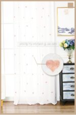 Cortina De Visillo Gasa Poliéster Con Estampado De Corazón 150x260cm - VISTE TU HOGAR ONLINE