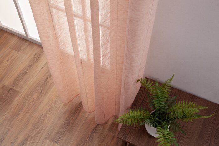 Cortina De Visillo Lino y Poliéster Con Líneas Verticales 140x260cm - Viste Tu Hogar