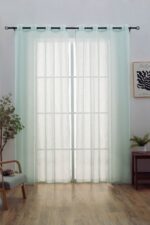 Cortina De Visillo Lino y Poliéster Con Líneas Verticales 140x260cm - Viste Tu Hogar