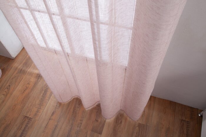 Cortina De Visillo Lino y Poliéster Con Líneas Verticales 140x260cm - Viste Tu Hogar