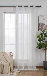 Cortina De Visillo Lino y Poliéster Con Líneas Verticales 140x260cm - VISTE TU HOGAR ONLINE
