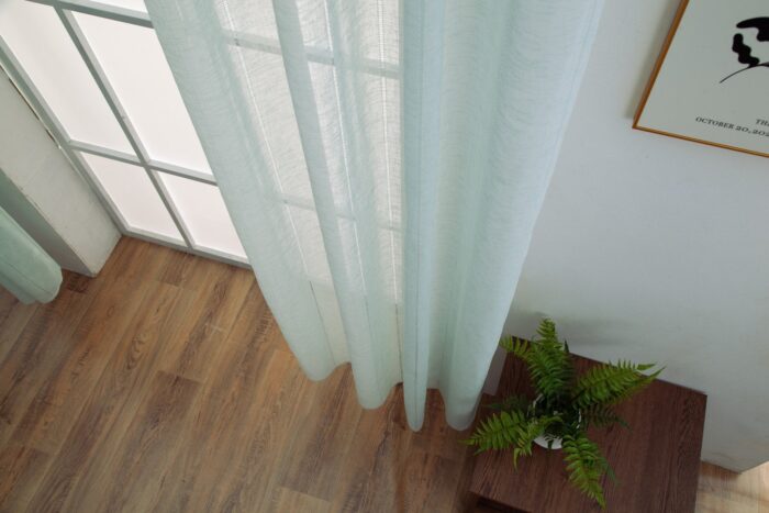 Cortina De Visillo Lino y Poliéster Con Líneas Verticales 140x260cm - Viste Tu Hogar