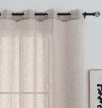 Cortina De Visillo Lino y Poliéster Con Líneas Verticales 140x260cm - Viste Tu Hogar